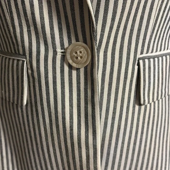EVEREVE Tisbury stripe one button blazer blk white NWT cotton poly size XS